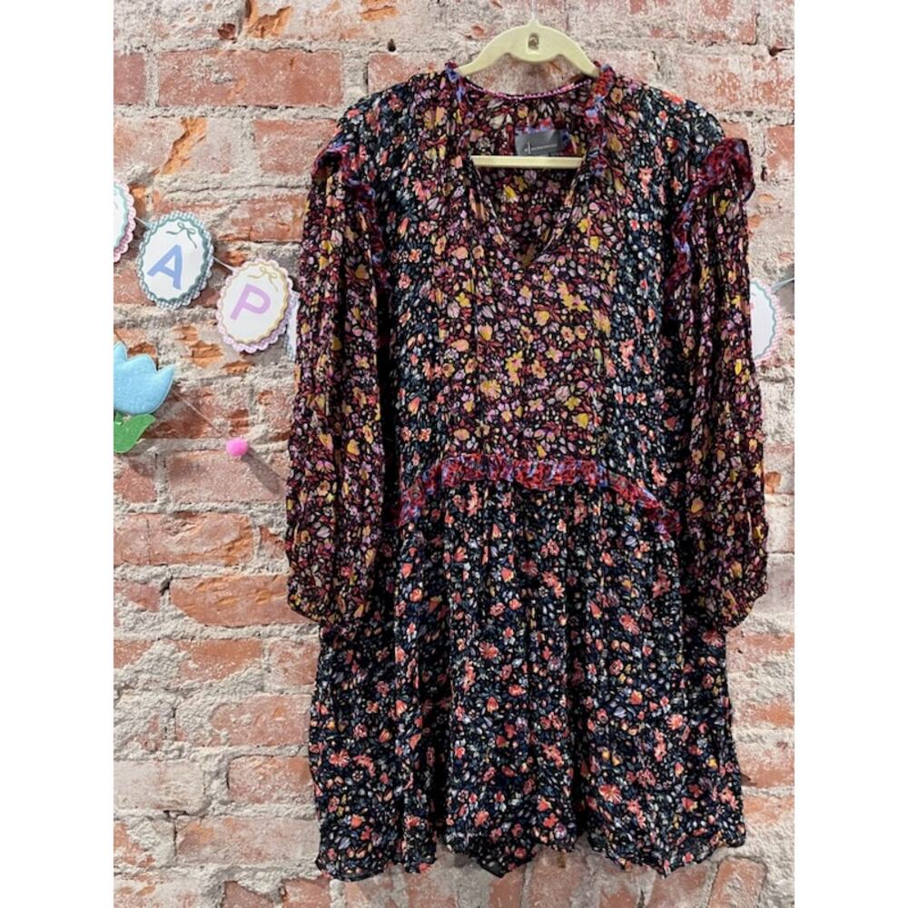 Anthropologie Helene Sheer Waist Drop Tunic Dress
